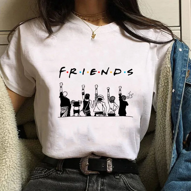 Футболка с готическим рисунком Friends Tee Harajuku женская футболка с буквенным принтом с коротким рукавом и круглым вырезом Женские топы