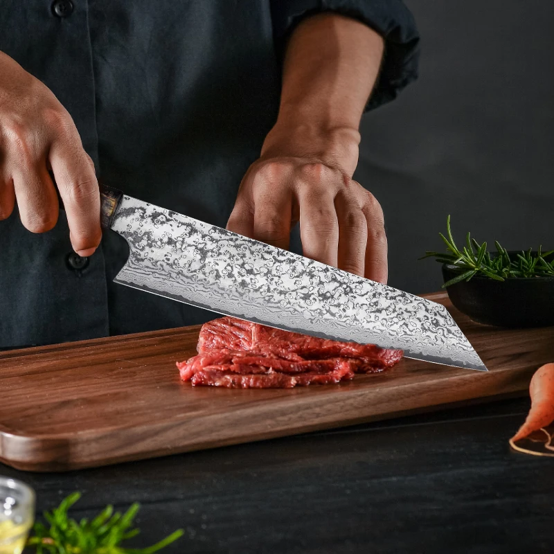 8 дюймов японские кухонные ножи VG10 Дамасская сталь нож для нарезки шеф-повара универсальный нож Кук нож s с стабильной деревянной ручкой инструменты