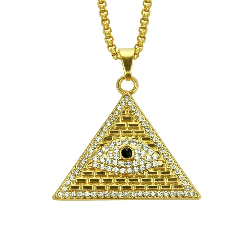 1 шт. Злой Глаз Пирамида подвеска ожерелье мужские хип хоп ювелирные изделия ожерелье в стиле панк Рок преувеличенный подарок
