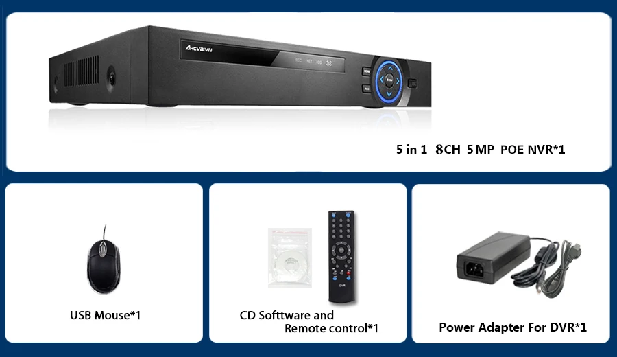 Видеонаблюдения H.265 PoE NVR 4, 8 канал для HD 1080 P IP Камера PoE 4CH 8CH PoE NVR 4MP 5MP 48 V 802.3af ONVIF 2,0 hiseeu DVR