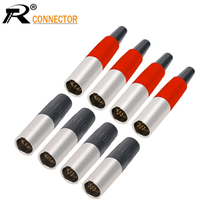 1 шт. мини XLR 3 4 5 6-контактный гнездовой разъем для микрофона кабеля прямой пайки |