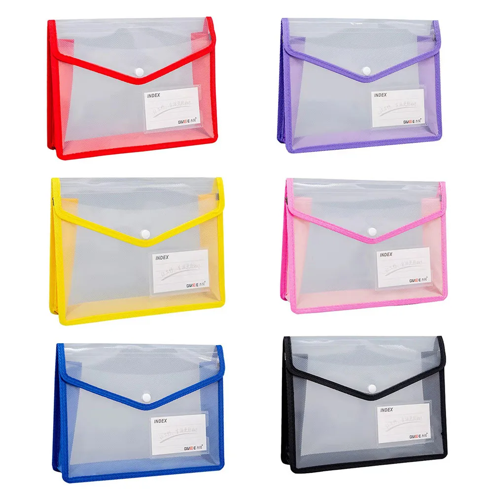 Mejor Compra Bolsa de archivo A4 transparente, carpeta portátil resistente al agua, soporte para documentos, gran capacidad, botón de almacenamiento, papel de prueba escolar Myw5eQnz57n