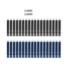 Recharges d'encre pour stylo à plume, 25 pièces, diamètre 2.6mm 3.4mm, papeterie standard internationale, fournitures de bureau