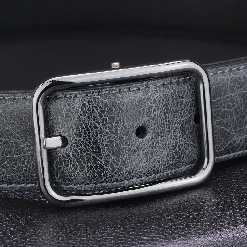 

Gray Belt Men Classic Pin Buckle designer High Quality Waistband Casual genuine Leather exquisite young boys cintos masculinos