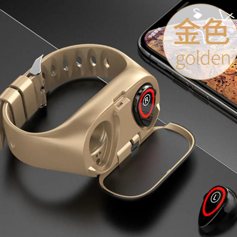 

Smart Watch With Bluetooth Earphone Heart Rate Monitor Smart Wristband Long Time Standby Sport Watch Men