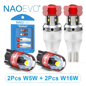 

NAOEVO W5W LED T10 2000Lm 5W5 W16W T15 CSP Chips Reverse Back Up Lamp WY5W 8W 912 921 Top Len 12V 6000K 194 Clearance lights