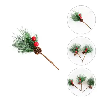 

12PCS Artificial Pine Picks Christmas Simulation Pine Needle Small Berries