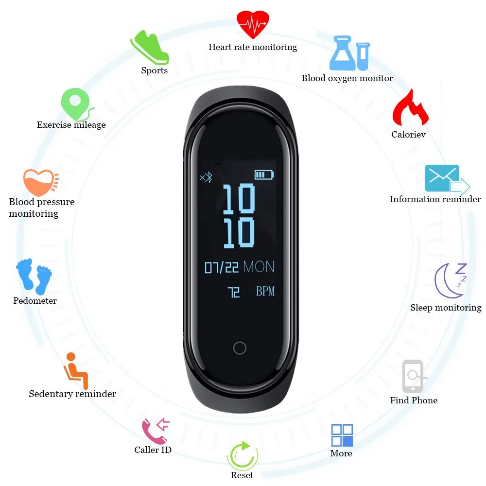 M4 plus Smart band Fitness Tracker Smartband Heart Rate Blood Pressure monitor wristband bracelet fitness activity tracker | Электроника