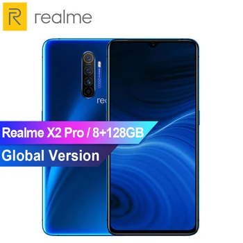 Global Version Realme X2 Pro 6.5" MobliePhone 8GB 128GB Snapdragon 855 Plus Smartphone 50W Fast Charge In-Screen Fingerprint NFC