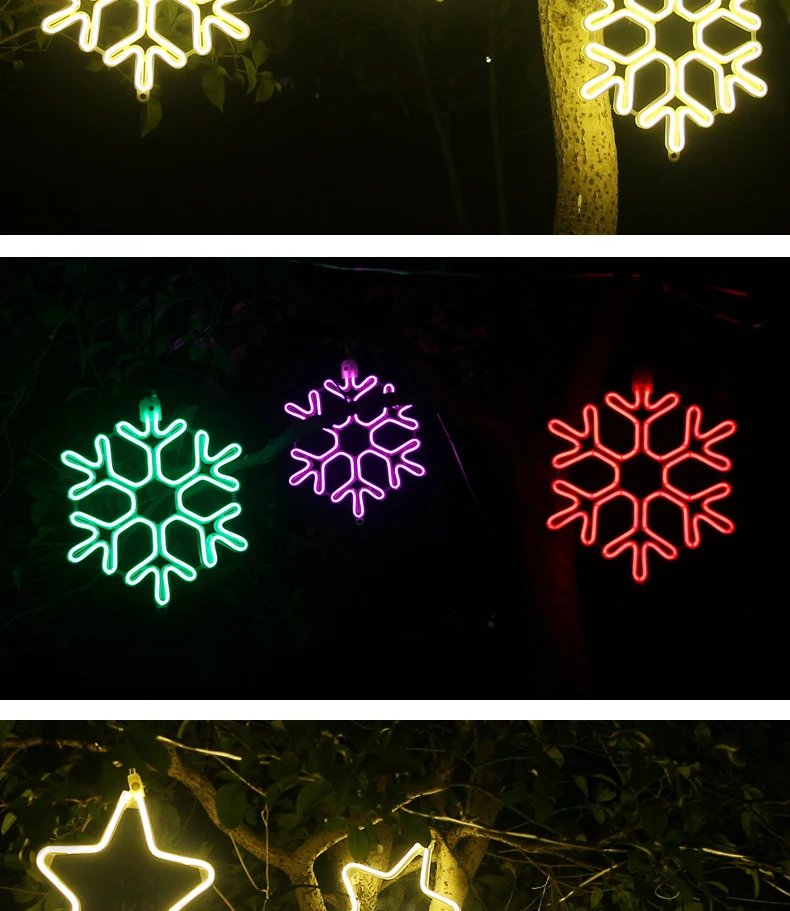 Рождественский орнамент светодиодная вспышка светильник имитация Снежинка звезда светильник s струна наружное дерево Рождественское украшение подвеска вечерние Декор