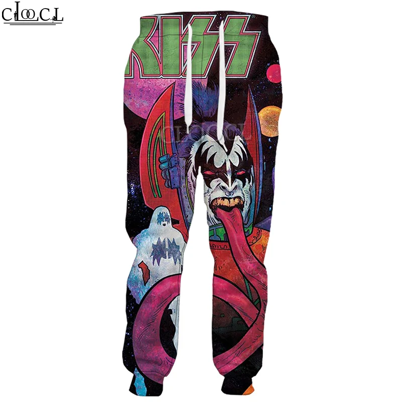 

HX Hip Hop Rock Metal Kiss Band Trousers Men Women 3D Print Casual Sweatpants Fashion Streetwear Style Men Jogging Pants
