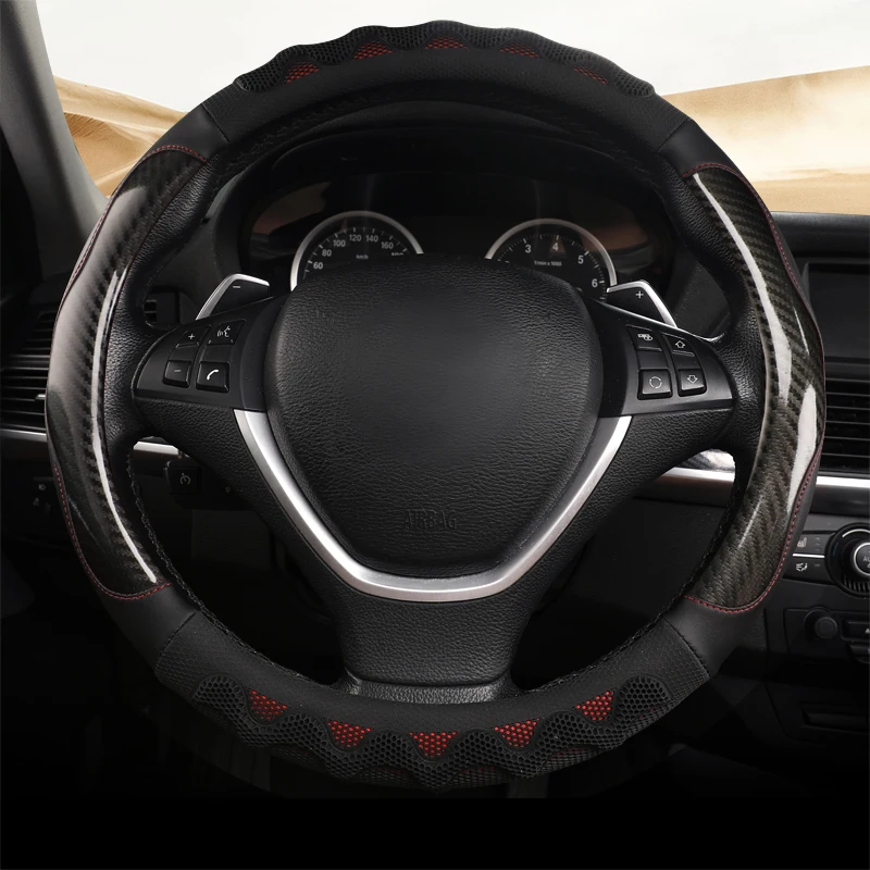 

Car Steering Wheel Cover D Shape Or Round For Dacia duster logan sandero stepway Daewoo lacetti lanos matiz nexia