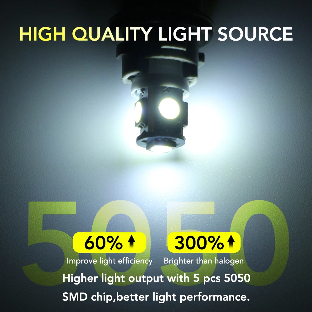 5X Led W5W T10 светодиодный светильник 5050 SMD авто клиновидная лампа для Nissan Qashqai Almera Juke