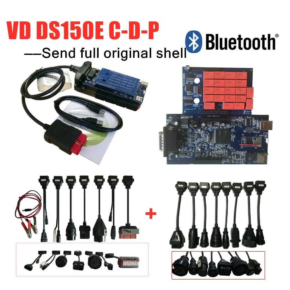 Лидер продаж! 16 шт. автомобильные/Грузовые кабели+ 2016R0/. R3 keygen с bluetooth obd сканер для delphis автомобилей грузовиков диагностические инструменты