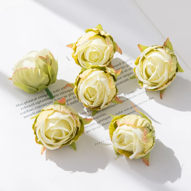 Elegant Silk Rose Bud Heads - Decorative Wreath & Faux Floral Accents