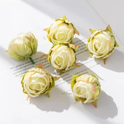 Elegant Silk Rose Bud Heads - Decorative Wreath & Faux Floral Accents - 20pcs (Green)