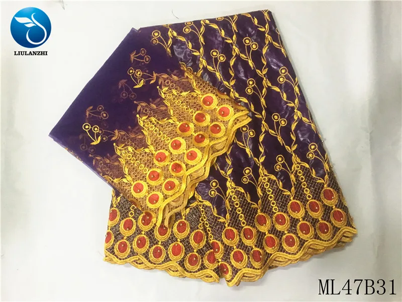 LIULANZHI Базен кружевной ткани нигерийский стиль вышивка Базен broderie ткань хлопок Базен riche с камнями 5+ 2 ярдов ML47B31