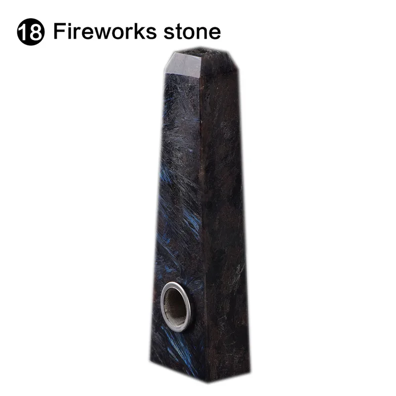 Runyangshi натуральный хрусталь камень smokey труба с плоской головкой кристаллическая трубка курительная табачная трубка точка мундштук для сигареты - Цвет: Fireworks stone