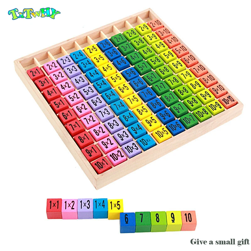 incredible  Montessori Educational Wooden Toys for Children Baby Toys 99 Multiplication Table Math Baby Learn E