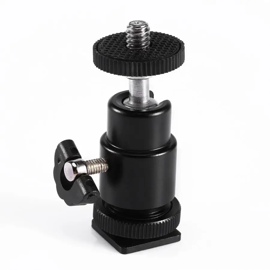 

1/4 Thread Mini Ball Head Hot Shoe Mount Adapter Ring Light Adapter Camera Shoe Mount with Lock for Cameras Video LED Light
