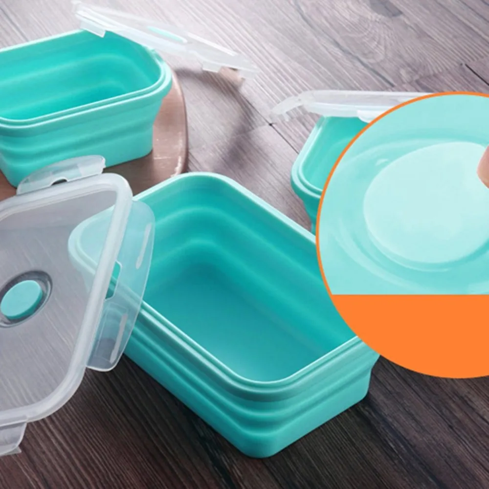 Large Capacity Silicone Portable Lunch Box 750ml Microwave Oven Bowl Bento Box Food Storage Lunch box