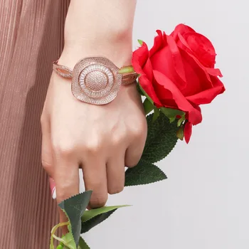 

Irregular flower zircon stone gold filled charm bracelet femme fashion gift bangles bracelets for women pulseras mujer jewelry