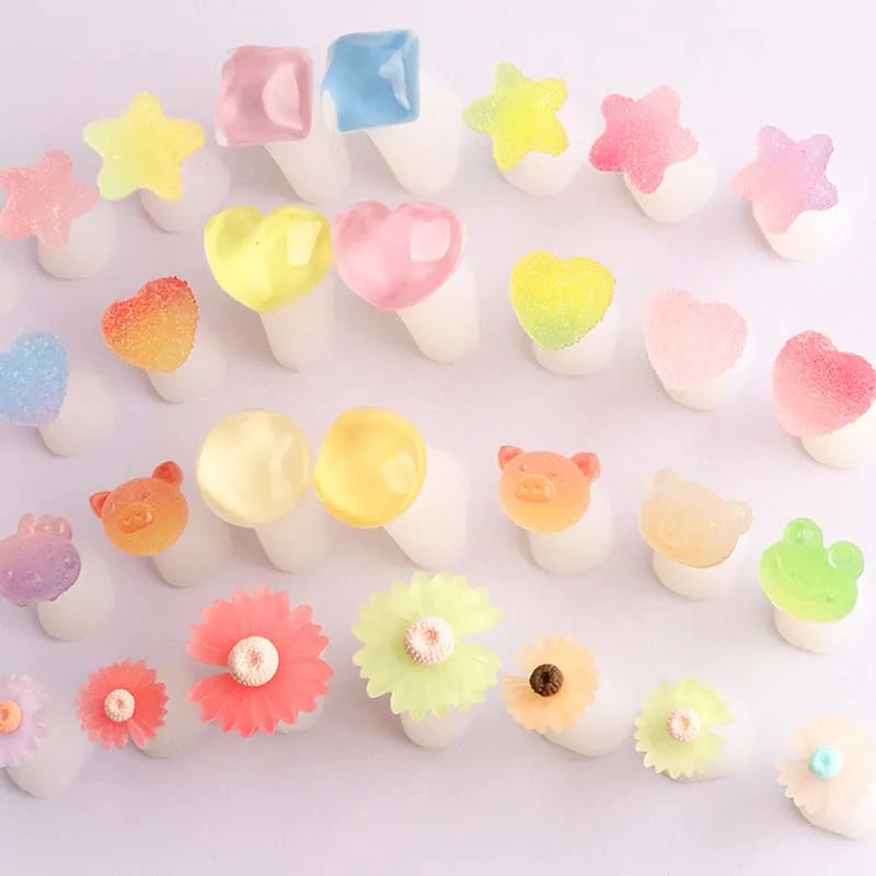 Candy Silicone Toe Separator Foot Finger Divider Form Manicure Pedicure Care Nail Art Tool Daisy Flower Holder Accessory 8Pcs nail art tools,toe separators,toe spreader,finger toe separator