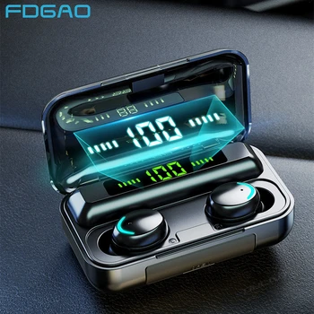 

FDGAO Bluetooth Earphone Sports Waterproof Headphone Wireless In-ear Headset TWS Earbuds With 2000mAh Battery Charging Box