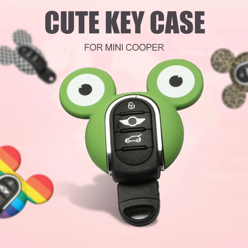 

Hot ! Panda Bear JCW Cute Car Key Case KeyChain Protector Holder For mini cooper F54 F55 F56 F60 Clubman Countryman Accessories