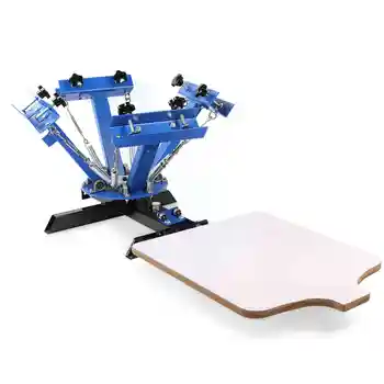 

4 Color 1 Station Silk Screen Printing Machine T-Shirt Carousel Manual