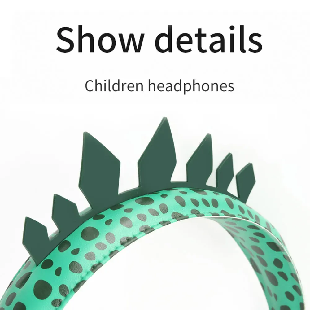 Teens Built in Microphone Cellphones Stereo Boys Dinosaur Kids Headphones Foldable Portable Children With Adjustable Headband