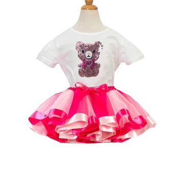 

Toddler Kid Baby Girl Bear Outfits T-Shirt Top Tutu Tulle Skirt Princess Dresses