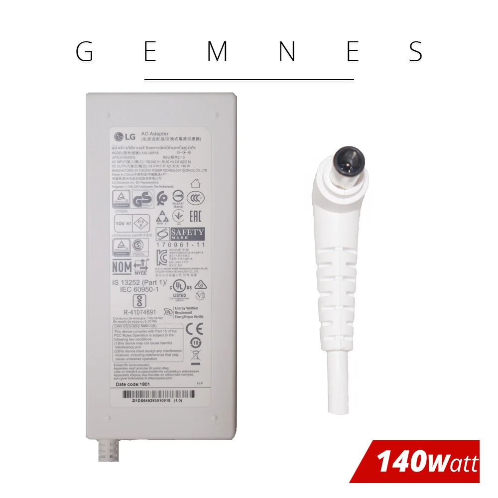 Chicony 140W AC Мощность адаптер для LG 34UC97 27UD88 34UM95 LCAP31 EAY64929302 A16-140P1A A140A002L 19V 7.37A