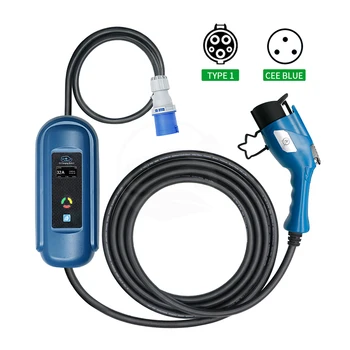 

SAE J1772 EV Charger Type 1 Level 2 EVSE 5m Portable Adjustable Controlle Electric Car Charging Stations 32A