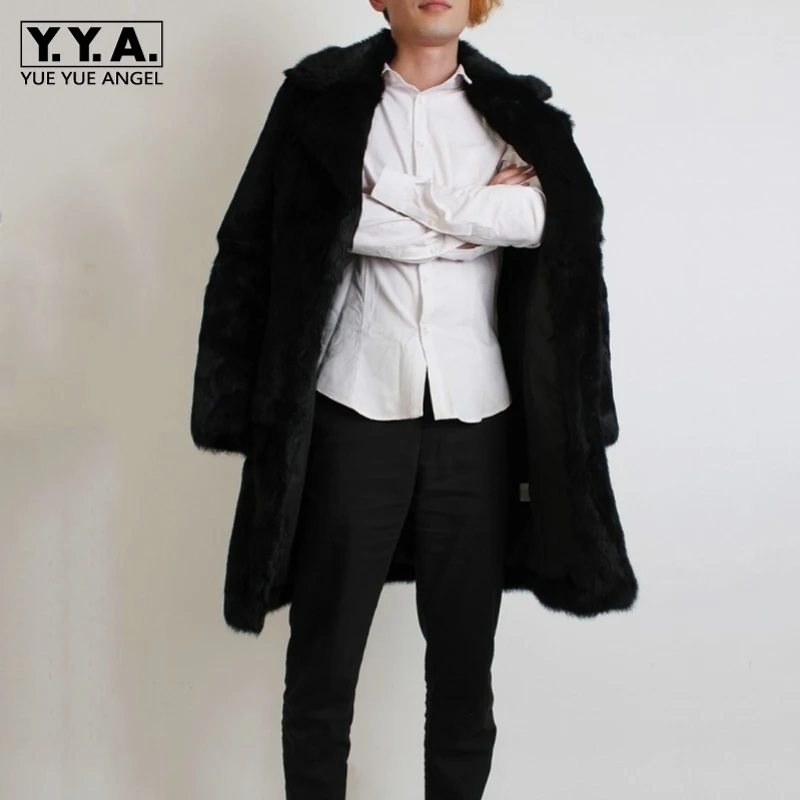 

New Men Luxury Real Rabbit Fur Jackets 2020 Winter Warm Slim Fit Long Genuine Natural Fur Trench Coats High Quality Windbreaker