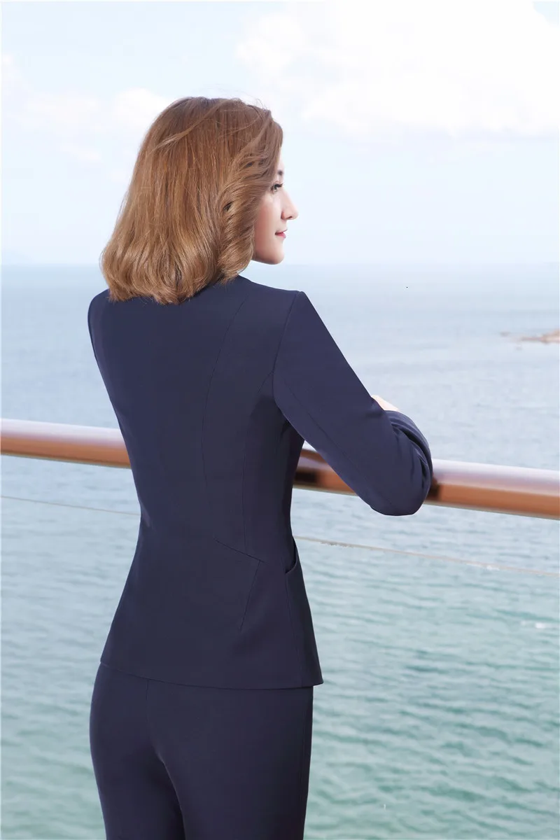 Formal 4 Piece Jackets+ Pants+ Vest& Waistcoat+ Blouses With Tie Uniform Designs Blazers For Ladies Pantsuits Pants Suits