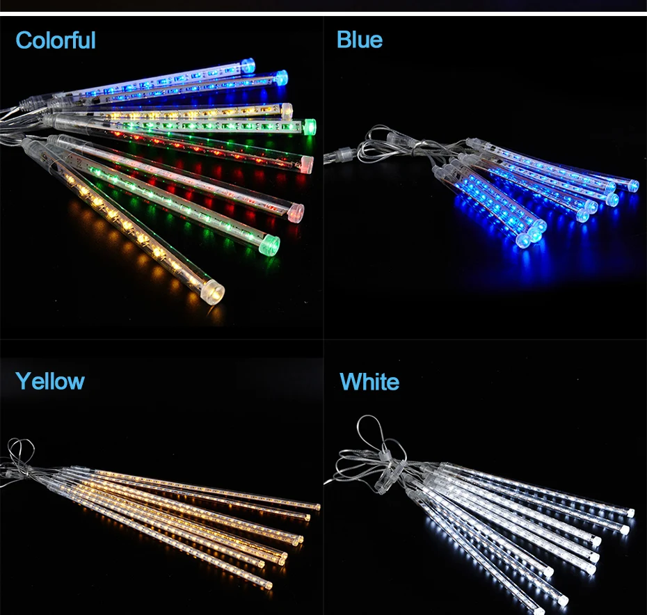 8 трубки рождественские Волшебные светодиодные фонарики гирлянды Метеоритный дождь Дождь свет наружное украшение уличная гирлянда Хэллоуин вечерние лампы