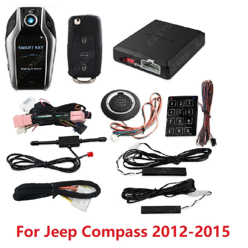 

Plug And Play Remote Start Kit For Jeep Compass 2012-2015 CANBUS Compatible PKE Passive Keyless Entry Password Unlock