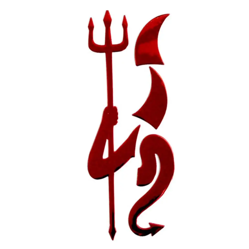 

3D Chrome Devil / Demon Car Emblem Sticker Decal Badge Kit
