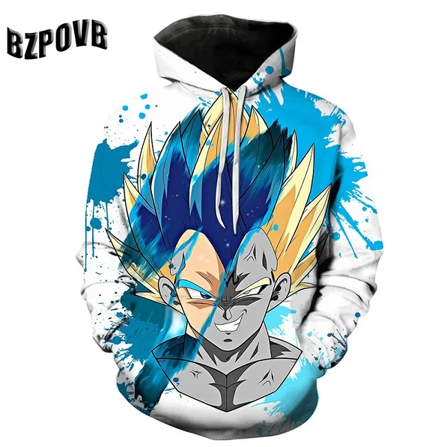 Dragon Ball Супер Broly 3D толстовки Толстовка мужская мода мультфильм аниме Печатный пуловер с круглым вырезом длинным рукавом Толстовка уличная
