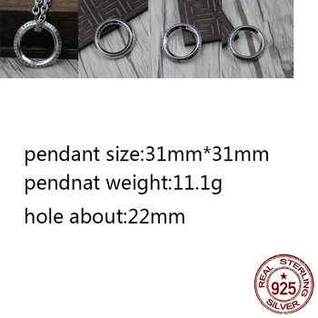 

B21 925 sterling silver pendant retro personality punk hip hop style letter circle shape jewelry for friends gifts 2020 new hot