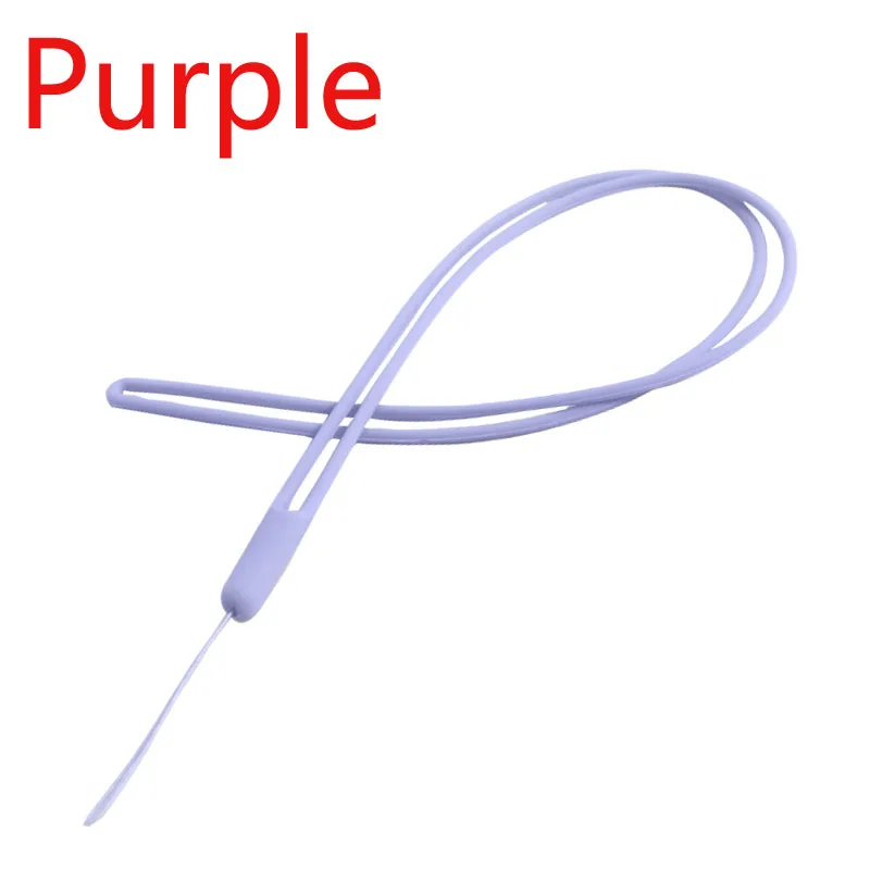 Purple Длинный силиконовый ремешок-держатель для сотового телефона, ремешок на запястье для телефона, брелок для ключей, ремешок для ID карты, для спортзала, USB, шнур для бейджа, подвесная веревка - Цвет: Purple