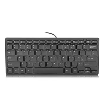 

Ultra Thin Wired USB Mini PC Keyboard with Chocolate Key for PC Laptop Notebooks Q6PA