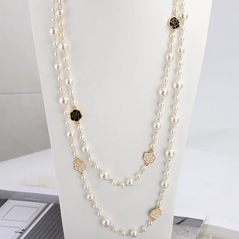 Fashion Classic Double Layers Simulated Pearl Necklace For Women Bijoux  Luxury Jewelry Long Necklace Fine Gifts For Mother - AliExpress