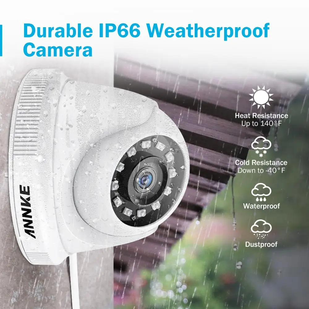 ANNKE 1080P 8CH домашняя видео система безопасности Lite H.264+ 5в1 1080N DVR 4 шт 1080P умная ИК купольная уличная камера видеонаблюдения