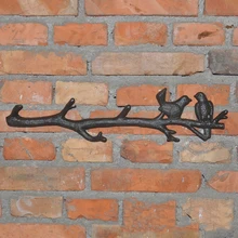 

6 Hooks Cast Iron Decorative Hook Birds On Branch Hat Coat Hook Wall Mounted Coat Robe Hook Key Organizer For Home Living Room
