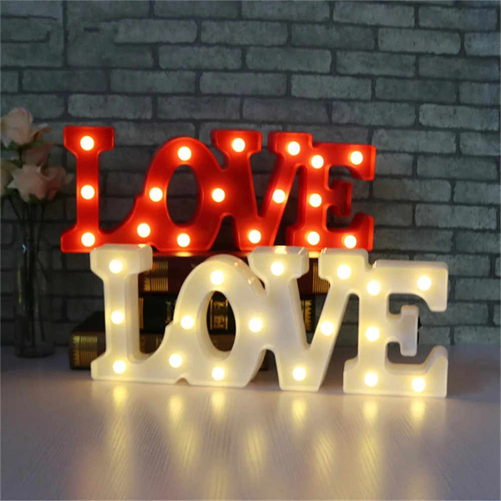 Romantic Valentines Day Gift 1pcs Led Letter Night Light For