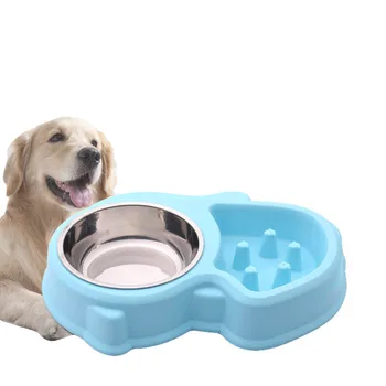 

Pet Dog Bowl Durable Slow Feeder Water Drinking Dispenser Puppy Funny Double Bowls for Small Medium Dogs Pet Supplies