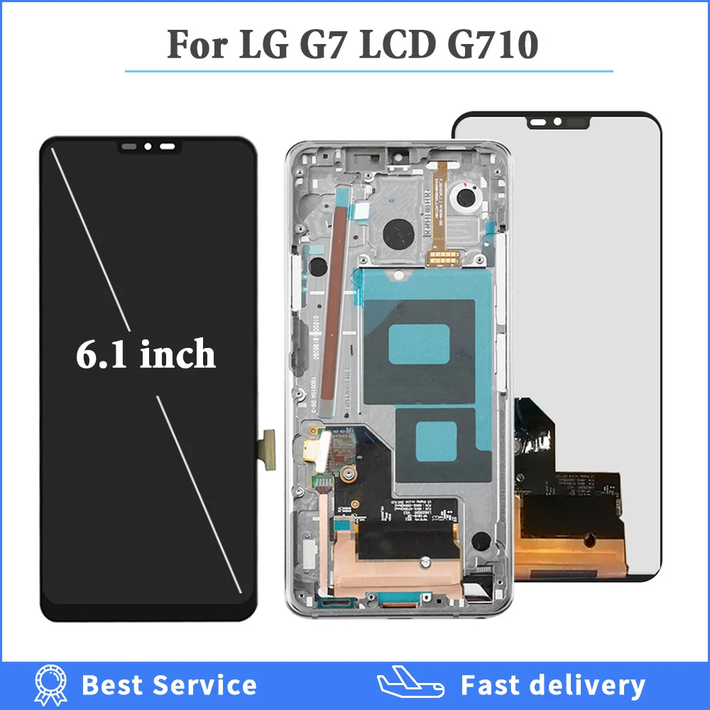 Оригинальный ЖК дисплей 6 1 дюйма для LG G7 LCD G710 G710EM G710PM G710VMP сенсорный экран рамка в