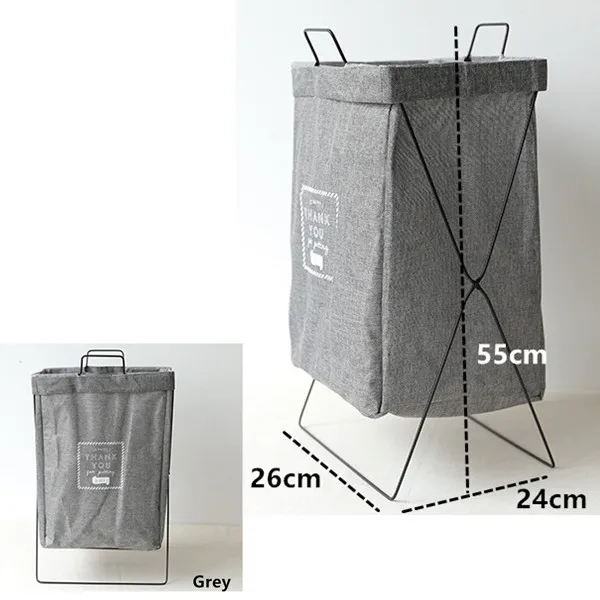 Grey Thankyou Корзина для белья, большой Органайзер, складная корзина для белья drity, корзина для белья, детская железная рама, холст, корзина для хранения игрушек, корзина для белья - Цвет: Grey Thankyou